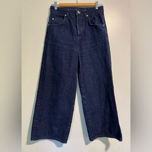 ASOS Wide Leg Cropped Buttonfly Blue Women's Jeans size 28/32